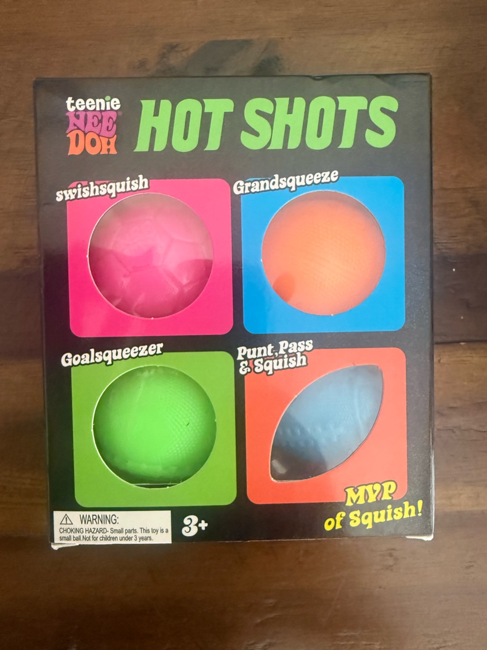 teenie NEE DOH Hot Shots 4-Pack Squeeze Balls - Pink, Orange, Green, Blue